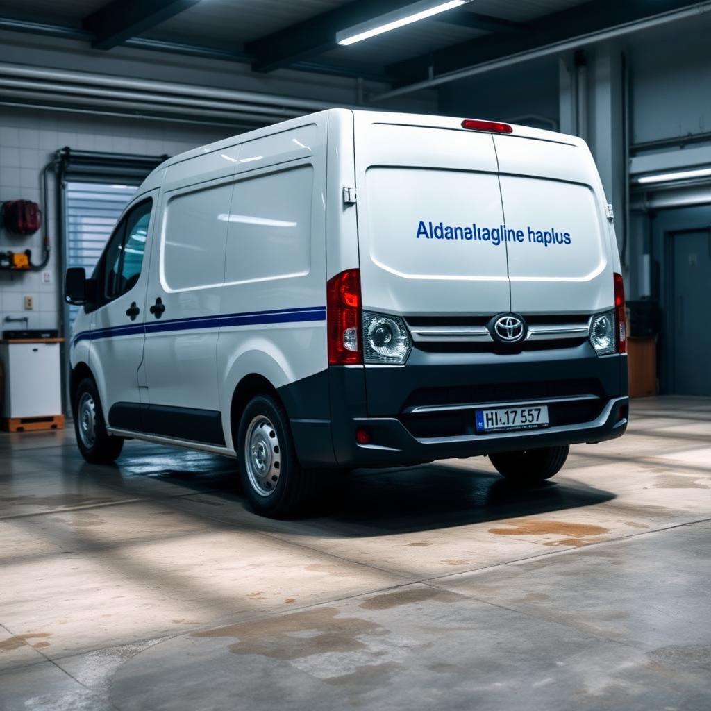 Toyota Proace van in workshop bay